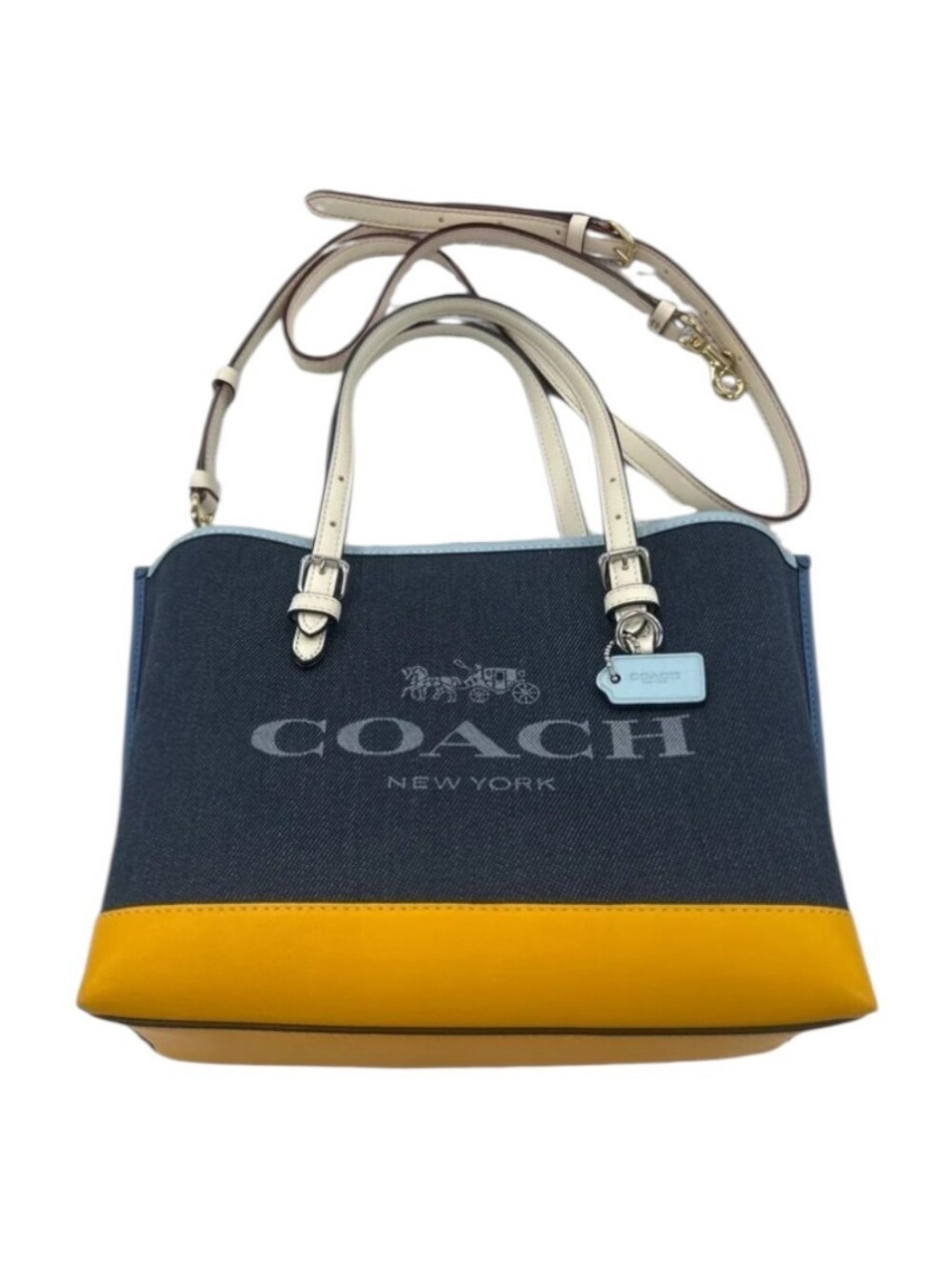 COACH Mollie 25 Denim Color Bloxk Tote